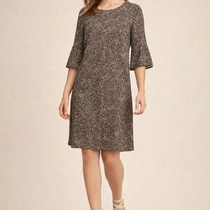Jude Connally Dress Women’s S Sheath Animal Print Jude Cloth 3/4 Sleeves Elegant